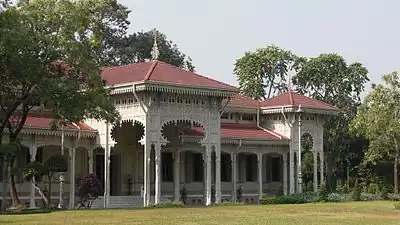 Abhisek Dusit Throne Hall, a gingerbread house in Bangkok, Thailand