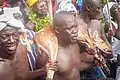 A group catches deer for the Aboakyer festival in Ghana