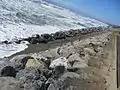 Kapiti Island coast accessible beach, wheelchair ramp, Paekakariki, Wellington, New Zealand.