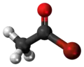 Ball-and-stick model of acetyl bromide