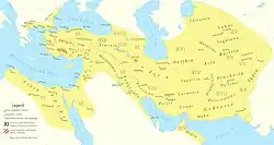 The Achaemenid Empire at its greatest territorial extent, under the rule of Darius the Great (522–486 BC)