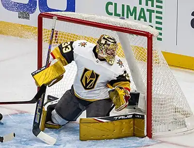 Goaltender Adin Hill during a game against the Seattle Kraken in October 2022.