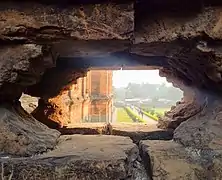 The building seen through a peep hole