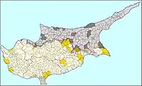 Administrative map of Cyprus