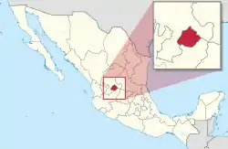 State of Aguascalientes within Mexico