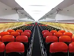 Narrow-body aircraft aisle