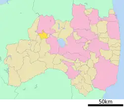 Location of Aizubange in Fukushima Prefecture