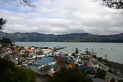 Akaroa township and main wharf, in 2004