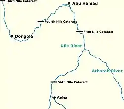 Al-Abwab was located somewhere between Abu Hamad and Soba, the capital of Alodia