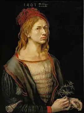 Portrait of the Artist Holding a Thistle, 1493. Musée du Louvre