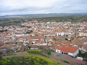 The town as seen from its castle in 2005