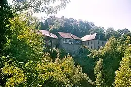 Alby-sur-Chéran and Saint-Maurice chapel seen from the right bank of the river