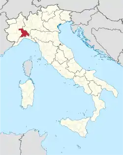 Location of the Province of Alessandria within Italy