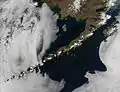 Aleutian Islands on May 15, 2014, by NASA's Aqua satellite.