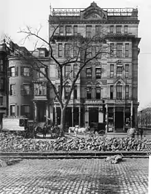 Alexandra Hotel in South end, Washington St. and Mass Ave. Taken in October, 1899.