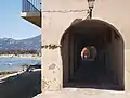 Walkway under the Beach Hotel