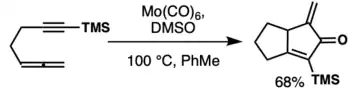 PK reaction with molybdenum hexacarbonyl