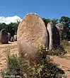 Semi-circular crescents engraved on another stone