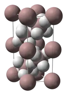 Unit cell spacefill model of aluminium hydride