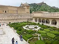 Hindu Rajput-style courtyard garden at Amer Fort.