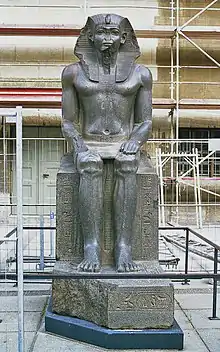 Sitting statue attributed to Amenemhat IIlater usurped by 19th Dynasty pharaohsBerlin, Pergamon Museum