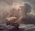 The English Ship Hampton Court in a Gale c. 1680s