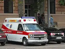 An ambulance in Kyiv, Ukraine