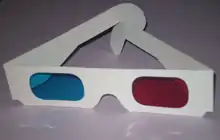 Red and cyan glasses are used for viewing Anaglyph 3D three-dimensional images on the Internet or in print.