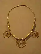 Gold Ancient Byzantine Necklace with Pendants