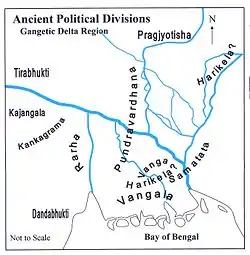 Location of Pundravardhana