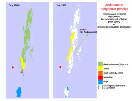 Precontact and current distribution of Anamanese languages