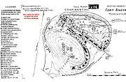 A 1921 map of Fort Andrews