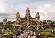 Angkor Wat in Cambodia is the largest Hindu monument in the world. It is one of hundreds of ancient Hindu temples in Southeast Asia.