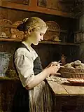 Girl peeling potatoes, 1886, oil on canvas