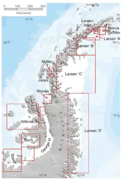 Larsen Ice Shelves A, B, C, and D