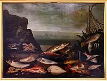 Italian Renaissance: Fish, Antonio Tanari, c. 1610–1630, in the Medici Villa, Poggio a Caiano