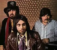 Aphrodite's Child in the 1960s. From left: Evangelos Papathanassiou, Demis Roussos, Loukas Sideras