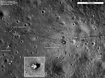 LRO photo showing the Apollo 17 ALSEP (science package)