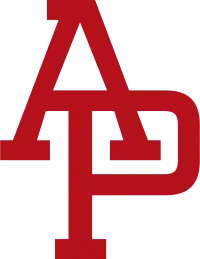 new apu logo with brick letters A and P combined.