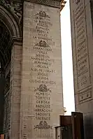 Despite losing the war at a heavy price, French battle victories of the Peninsular War were inscribed on the Arc de Triomphe