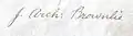 Signature of John Archibald Brownlie of Monkcastle purchased the Chapelton estate on 21 November 1888 from John Cunningham, Ironmaster, Barrhead.