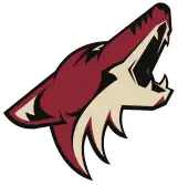 A logo of a coyote howling