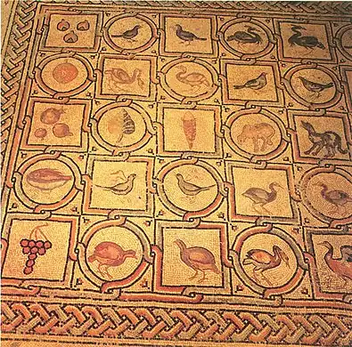 Mosaic depicting Armenian rugs motifs in Jerusalem