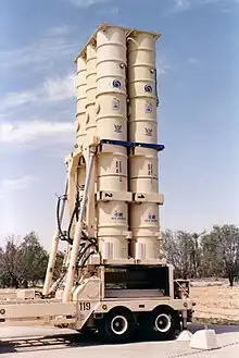 A mobile Arrow 2 launcher, like deployed on the base