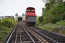 The view upward when ascending the incline