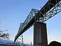 Looking up from beneath the bridge.