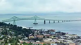 View of Astoria and Astoria–Megler Bridge