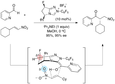 Scheme 13. Asymmetric Intermolecular Stetter Reaction with Nitroalkenes