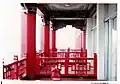 Hotel room balconies with traditional Chinese-style railings (pictured in 1981).