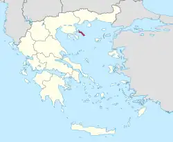 Location of Mount Athos within Greece